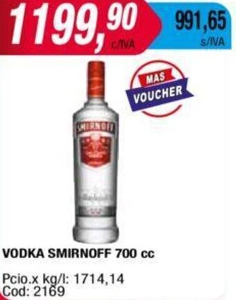 Maxiconsumo Vodka Smirnoff 700cc oferta