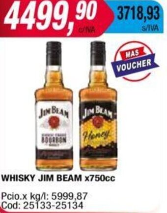 Maxiconsumo Whisky Jim Beam 750cc oferta