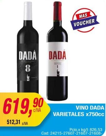 Maxiconsumo Vino Dada Varietales 750cc oferta