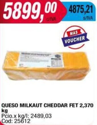 Maxiconsumo Queso Milkaut Cheddar Fet 2,370kg oferta