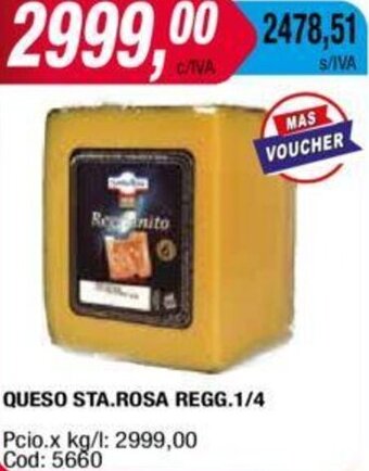 Maxiconsumo Queso Sta. Rosa Regg 1/4 oferta