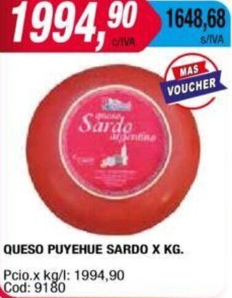 Maxiconsumo Queso Puyehue Sardo oferta