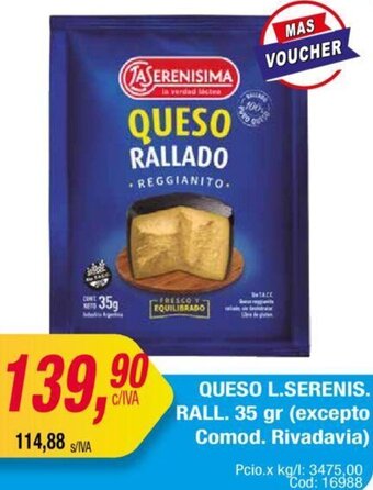 Maxiconsumo Queso L. Serenis Rall 35g oferta