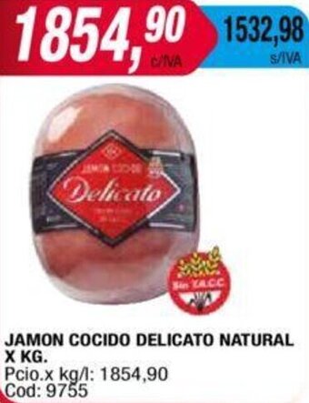Maxiconsumo Jamon Cocido Delicato Natural oferta