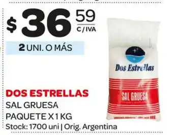 Carrefour Maxi Dos Estrellas Sal Gruesa Paquete x 1kg oferta