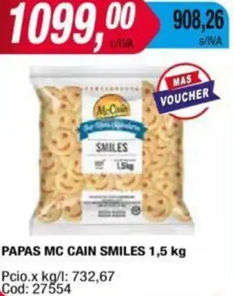 Maxiconsumo Papas Mc Cain Smiles 1,5kg oferta