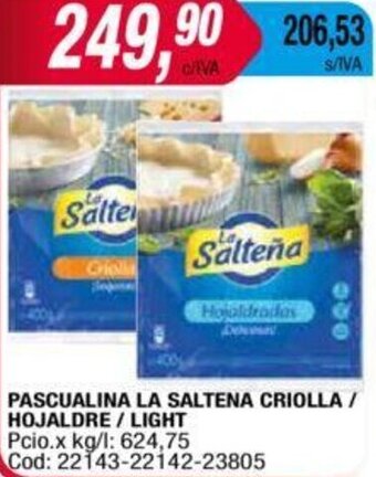 Maxiconsumo Pascualina La Saltena Criolla/ Hojaldre/Light oferta