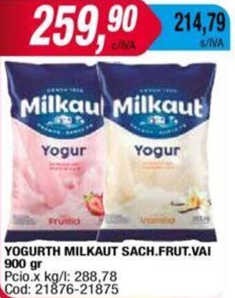Maxiconsumo Yogurth Milkaut Sach Frut Vai 900g oferta