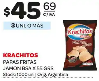 Carrefour Maxi Krachitos Papas Fritas Jamon BSA x 55grs oferta