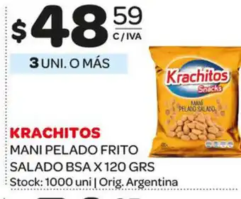 Carrefour Maxi Krachitos Mani Pelado Frito Salado BSA x 120grs oferta