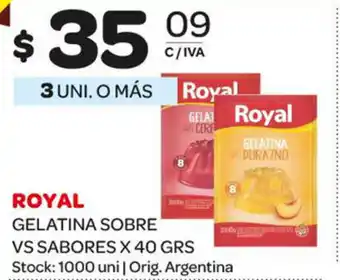 Carrefour Maxi Royal Gelatina Sobre Vs Sabores x 40grs oferta