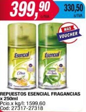 Maxiconsumo Repuestos Esencial Fragancias 250ml oferta
