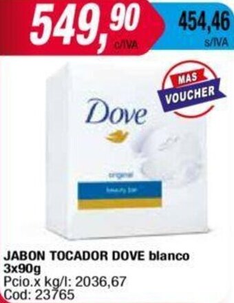 Maxiconsumo Jabon Tocador Dove Blanco 3 x 90g oferta