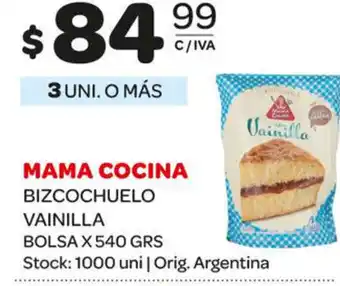 Carrefour Maxi Mama Cocina Bizcochuelo Vainilla Bolsa x 540grs oferta