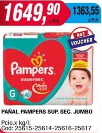 Maxiconsumo Pañal Pampers Sup. Sec. Jumbo oferta