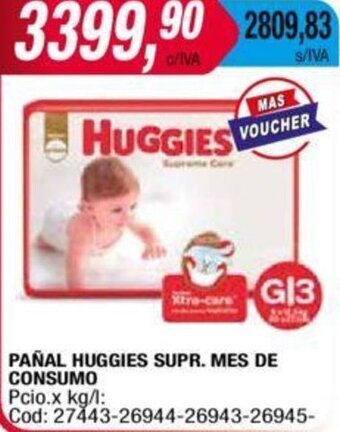 Maxiconsumo Pañal Huggies Supr Mes de Consumo oferta