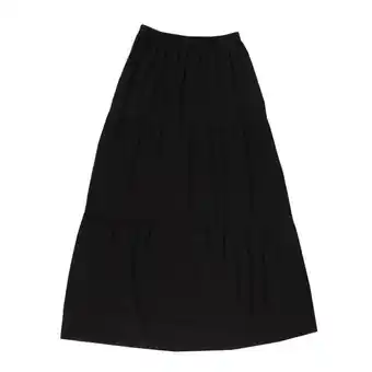 Coto Pollera mujer larga lisa color negro talle xxl oferta