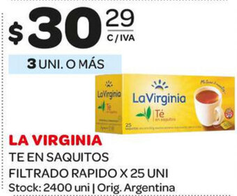 Carrefour Maxi La Virginia Te En Saquitos Filtrado Rapido x 25 Uni oferta