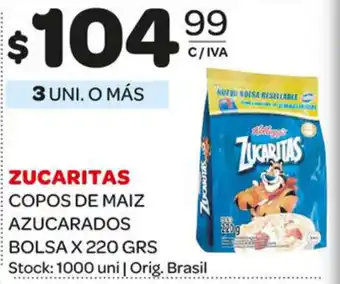 Carrefour Maxi Zucaritas Copos De Maiz Azucarados Bolsa x 220grs oferta
