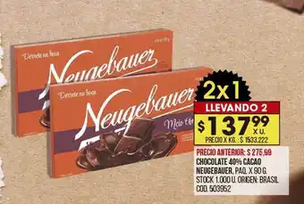 Coto Chocolate 40% cacao neugebauer oferta