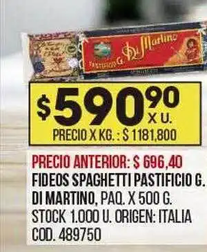 Coto Fideos spaghetti pastificio g di martino oferta