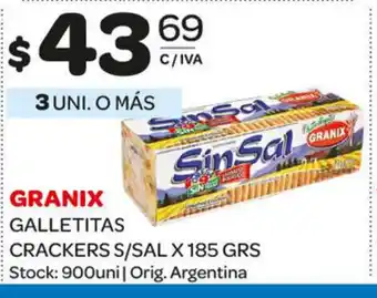 Carrefour Maxi Granix Galletitas Crackers S/Sal x 185grs oferta