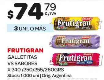 Carrefour Maxi Frutigran Galletitas Vs Sabores x 240/250/255/260grs oferta