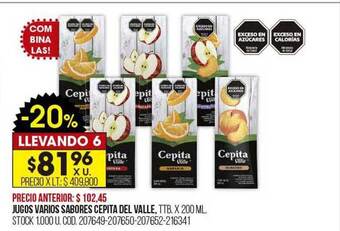 Coto Jugos varios sabores cepita del valle oferta