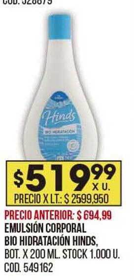 Coto Emulsión corporal bio hidratación hinds oferta