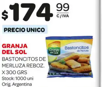 Carrefour Maxi Granja Del Sol Bastoncitos De Merluza Reboz. x 300grs oferta