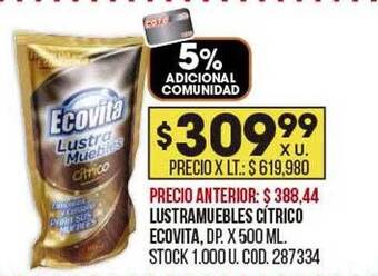 Coto Lustramuebles cítrico ecovita oferta