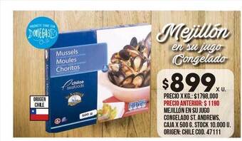 Coto Mejillón en su jugo congelado st. andrews oferta