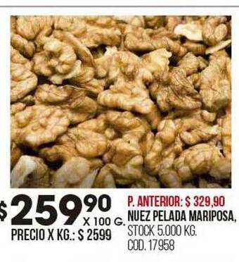 Coto Nuez pelada mariposa oferta