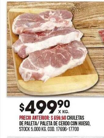 Coto Chuletas de paleta paleta de cerdo con hueso oferta