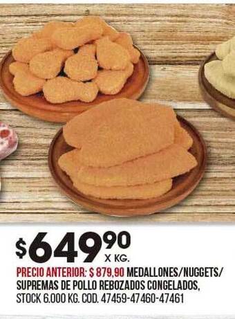 Coto Medallones nuggets supremas de pollo rebozados congelados oferta