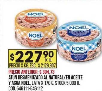 Coto Atún desmenuzado al natural en aceite y agua noel oferta