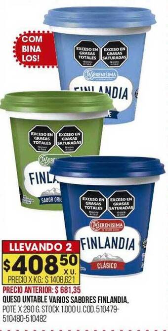 Coto Queso untable varios sabores finlandia oferta