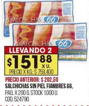 Coto Salchichas sin piel fiambres 66 oferta