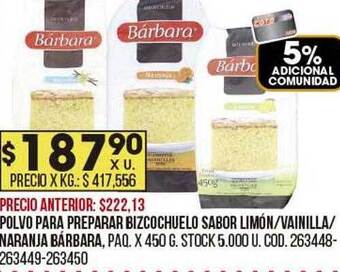Coto Polvo para preparar bizcochuelo sabor limón vainilla naranja bárbara oferta