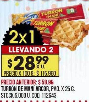 Coto Turrón de maní arcor oferta