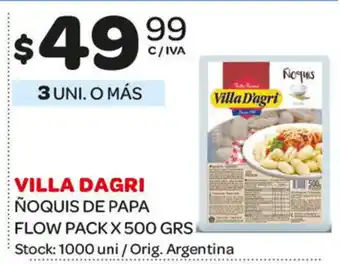 Carrefour Maxi Villa Dagri ñoquis De Papa Flow Pack x 500grs oferta