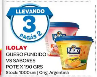 Carrefour Maxi Ilolay Queso Fundido Vs Sabores Pote x 190grs oferta
