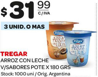 Carrefour Maxi Tregar Arroz Con Leche V/Sabores Pote x 180grs oferta