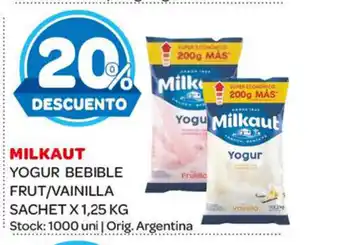 Carrefour Maxi Milkaut Yogur Bebible Frut/Vainilla Sachet x 1,25grs oferta