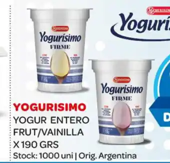 Carrefour Maxi Yogurisimo Yogur Entero Frut/ Vainilla x 190grs oferta