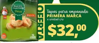 Primera Marca Tapas para empanada x unidad c/u