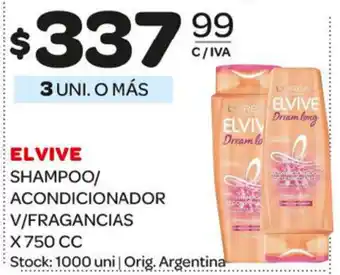 Carrefour Maxi Elvive Shampoo/Acondicionador V/Fragrancias x 750cc oferta