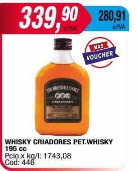 Maxiconsumo Whisky criadores pet whisky oferta