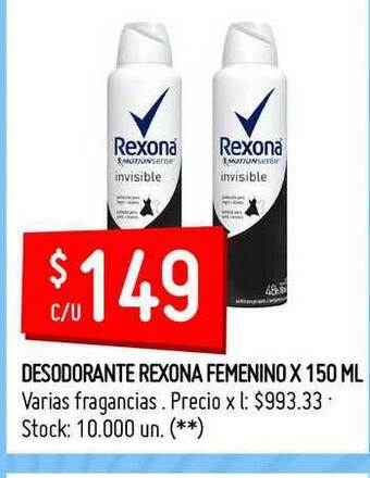 Walmart Rexona Desodorante Femenino X 150 ML oferta