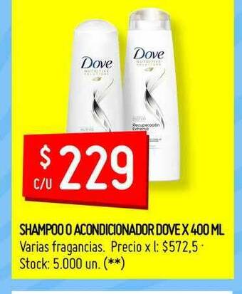 Walmart Dove Shampoo O Acondicionador X 400 ML oferta